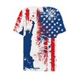thumbnail image 4 of Camisetas de Verano de Manga Corta de las Mujeres, Día de la Independencia Informal Impreso, Top con Cuello en V para las Mujeres, 4 of 8