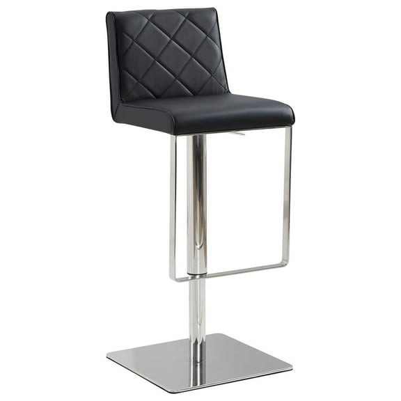 Casabianca Home LOFT bar stool in white pu-leather with stainless steel base.-Color:Black Leatherette