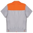 thumbnail image 4 of MSemis Men's Regular Fit Short Sleeve Industrial Work Shirt Performance Utility Uniform Shirt Orange&Grey XXL, 4 of 5