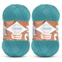 Troyarn Summer Stretch Acrylic Yarn for Crocheting - 2 Skeins of Turquoise Yarn Made from 100% Elastic Microfiber Acrylic for Knitting, 100gr 438 yds (114376 - Turquoise)