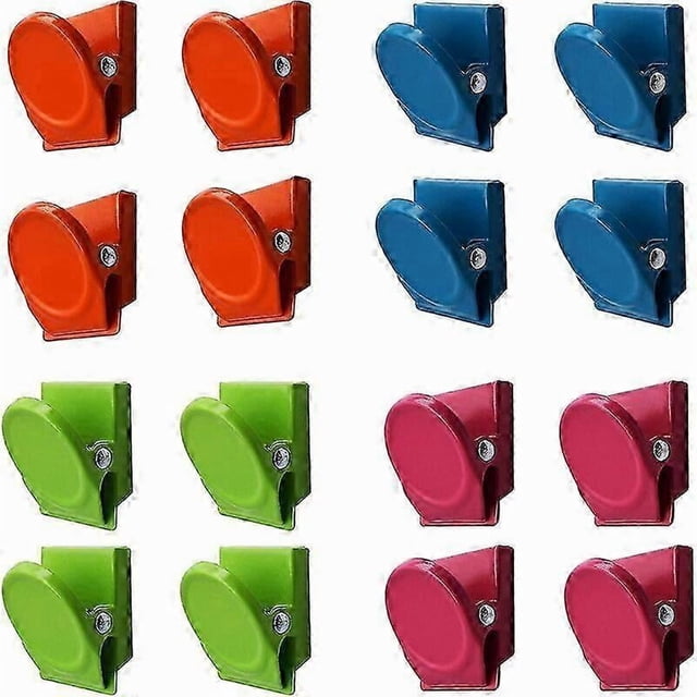 16 Color Multi Color Metal Magnetic Clips, Magnetic Fridge Whiteboard Wall Memo Note Clip