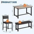 thumbnail image 3 of Dining Table Set for 4, Kitchen Table and 2 Upholstered Chairs with Bench, Wooden Rectangular Dining Room Set, for Small Space, Apartment, Home, Easy Assembly, 3 of 8