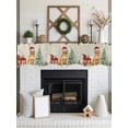 thumbnail image 3 of Christmas Dog Fireplace Mantle Scarf, Xmas Tree Poinsettia Botanical Linen Texture Mantel Cover Table Runner for Home Living Room Door Window, Indoor Outdoor Holiday Party Decor 17" x 60", 3 of 6