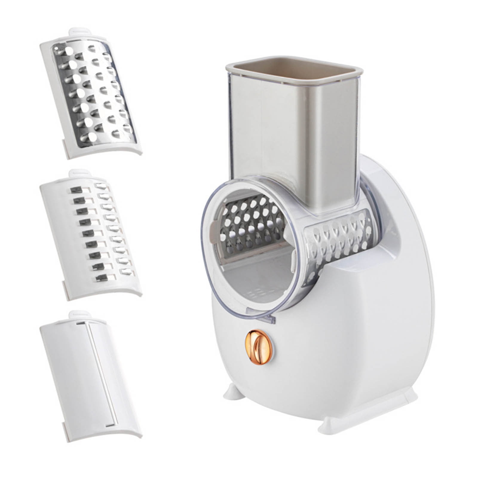 Electric Vegetable Chopper & Slicer | Automatic Food Processor with 3 Interchangeable Blades | USB Rechargeable | Includes 1 Multifunctional Cutter