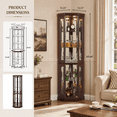 thumbnail image 4 of SESSLIFE 70" Tall Corner Curio Cabinet with Glass Doors and Lighting, Lighted Display Cabinet with 5-Tier Adjustable Shelves for Living Room Bedroom, Easy Assembly, 4 of 10