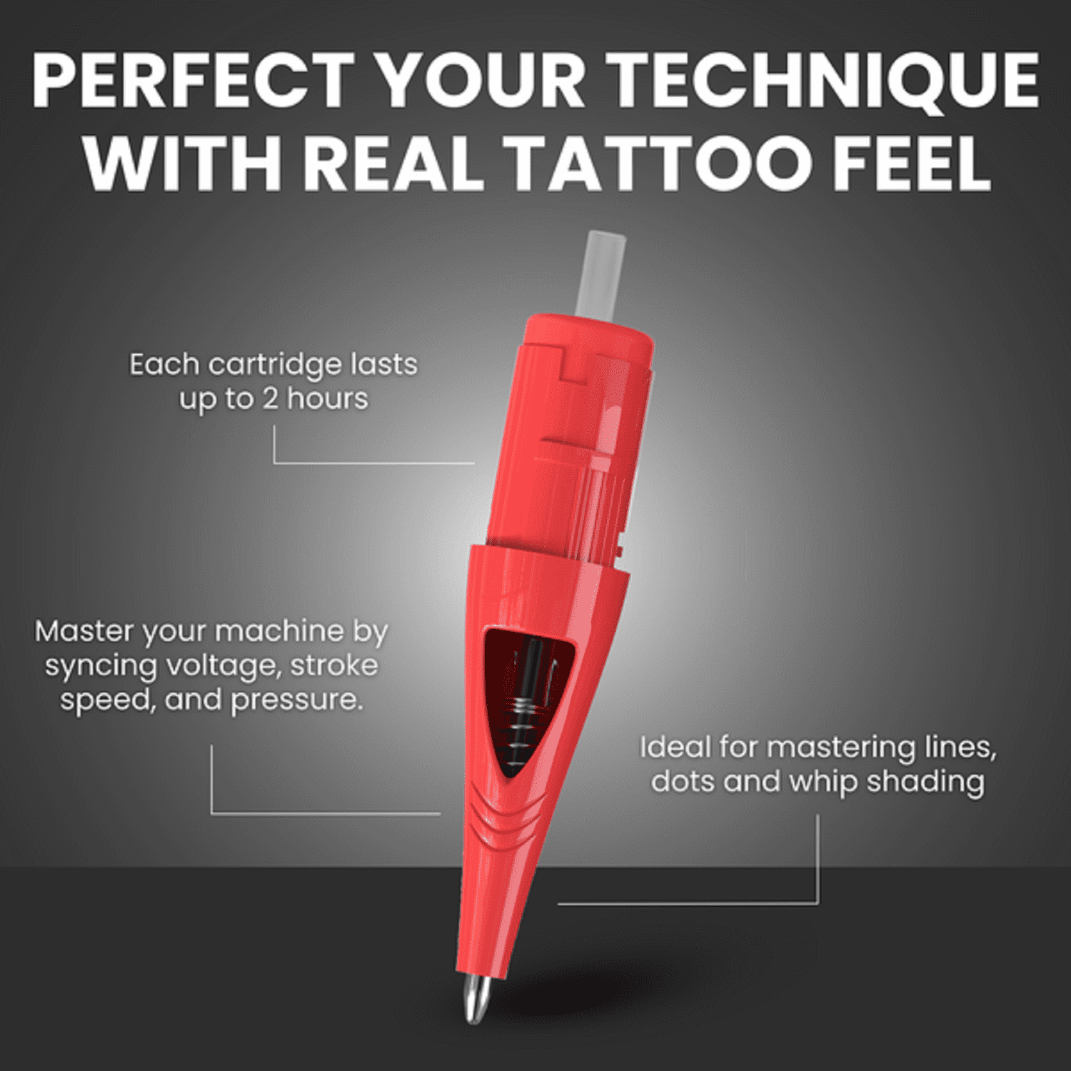 Inlumino Heart Ink Ballpoint Pen Cartridges – Saturated Black Ink (6 Pack) – Practice Cartridges for Rotary Pen – Water-Based Ink with Bold Color
