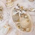 thumbnail image 3 of Lolsea 82pcs Christmas Balls Ornaments Set, Shatterproof Plastic Decor for Xmas Tree with Hanging Strings, Gold & White, 3 of 9