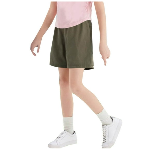 FNFYFH Kids Plain Elastic Waist Shorts Breathable Soft Fabric for Toddler Girl