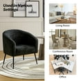 thumbnail image 6 of Boucle Accent Chair Barrel Chair Metal Legs Upholstered Chenille Lounge Single Sofa Bedroom Living Room Black, 6 of 9