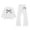 White*, variant on RUTAYY Girls 2 Piece Tracksuit Bow Graphic Long Sleeve Top Flare Leg Pants Casual Outfit, Brown