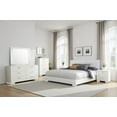 thumbnail image 5 of Sok 6pc Queen Bedroom Set- Faux Leather Upholstery- High Gloss White, 5 of 6