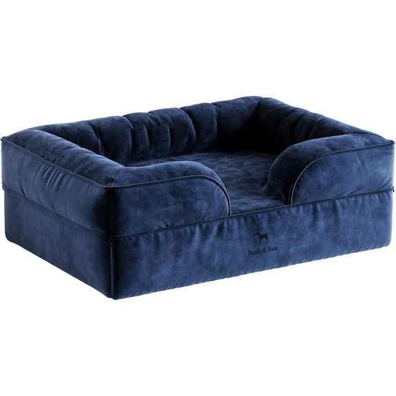 NOAH & PAW Large Dog Bed, 35x25x11 Inch, Orthopedic Dog Beds, Eggshell Memory Foam Infused with Cooling Gel, Waterproof, Machine Washable, Includes Inner Cover (Velvet Collection)