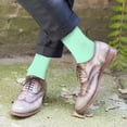 thumbnail image 5 of Feraricci Solid Color Polyester Socks for Men, Casual and Formal Attire Mid Rise Men’s Crew Socks - Mint, 5 of 8