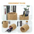 thumbnail image 4 of Pen Pot Imitation Rattan Round Pen Cup Cylindrical Gel Pen Stationery Pot, 4 of 7