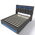 thumbnail image 7 of Kumix Full Size Upholstered Platform Bed with a Hydraulic Storage System, LED and USB Charging, Platform Bed for Bedroom, Grey (without mattress), 7 of 7