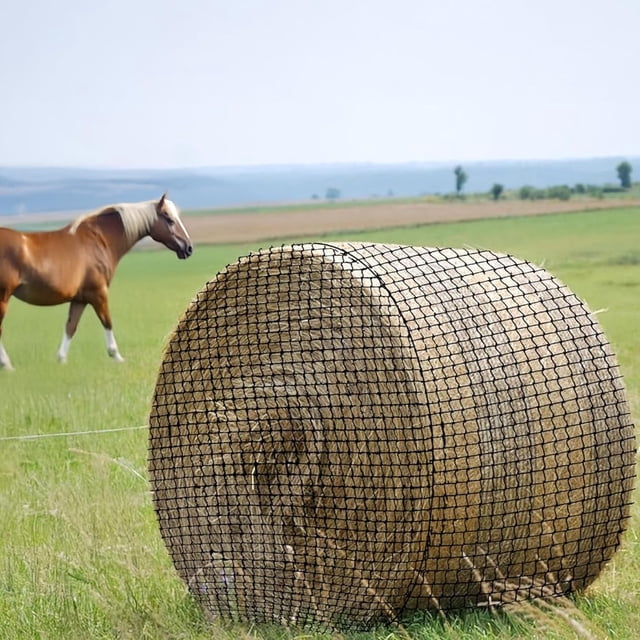 Filet à Foin Rond pour Chevaux, Filets à Foin de 6 X 6 Pi avec Trous de 1,75 Po, Filet à Foin à Alimentation Lente pour Chevaux et Bétail, Trous pour Balles Rondes 4 X 4, 5 X 5, 6 X 6 Pi Ou Balles Carrées 3 X 3 X 8, 4 X 4 X 8, 5 X 5 X 8 Pi