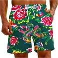 thumbnail image 5 of Penkiiy Chinese Style Big Peony Red Shorts Pant for Men Mens Summer Casual Swim Trunks, 3D Print Fashion Board Shorts Beachwear Pants L Green, 5 of 9