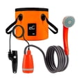 thumbnail image 2 of figatia Portable Shower Camp Shower Pump Convenient Outdoor Shower USB with Bucket Camping Shower for Backpacking Camping Car Washing Orange, 2 of 8