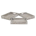 thumbnail image 2 of Cheungs FP-3507-3GW Gray Wash Wood Slat Tray - Set of 3, 2 of 3
