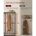 thumbnail image 2 of Hall Tree with Bench and Shoe Storage, Coat Rack with Shoe Bench, 7 Double Hooks for Jackets, 13.8 x 31.9 x 70.9 Inches, Heather Greige, 2 of 5