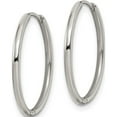 thumbnail image 2 of Stainless Steel Polished 1.6mm Hinged Hoop Earrings (21 X 21) Made In China sre1455, 2 of 5