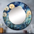 thumbnail image 1 of Designart "Blue Dandelion landscape Pointillism Dot II" Dandelion Round Mirror Wall Décor Traditional - Large White Round Mirror - Round Mirror 23" x 23" Inch, 1 of 5