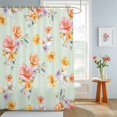 thumbnail image 4 of Shower Curtain Watercolor Spring Floral Shower Curtains for Bathroom Decor, Waterproof Polyester Shower Curtain Set with Hooks, Small Stall Size 36" x 72" Flowers Petals Green, 4 of 9