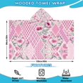 thumbnail image 2 of Pioneer Flower Floral Print Pattern Hooded Bath Towel，60"x35" for Ages 3 To 12 Kids, Quick Dry Lightweight Soft Microfiber Hood Beach Towel Cover Up for Kids, 2 of 7