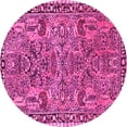 thumbnail image 1 of Ahgly Company Indoor Round Oriental Pink Traditional Area Rugs, 5' Round, 1 of 4