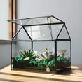 thumbnail image 1 of Terrario de vidrio para plantas YIMORENCE en forma de casa en V con tapa abatible, 1 of 7