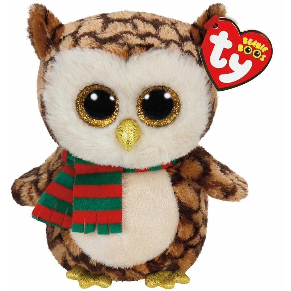 W/ TAG **SUPER CUTE**IN HAND**SHIP NOW TY WISE OWL W/SCARF 6" BEANIE BOOS-NEW 
