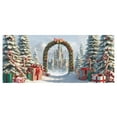 thumbnail image 3 of 7x16 ft Christmas Banner Cover, Garage Door Christmas Cover Winter Snow Scene Outdoor Large Garage Door Decors Xmas Candyland Village Backdrop for Wall House Holiday Party Decor, 3 of 5