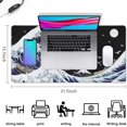 thumbnail image 3 of Large Mouse Pad, Desk Mats On Top of Desks XL Keyboard Mouse Pad with Non-Slip Base Extended Mouse Pad for Work, Game, Office, Home - Kanagawa Surfing Sea Wave (31.4x15.7 in), 3 of 6