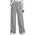 thumbnail image 2 of Idoravan Women's Plus Size Pants Clearance Womens Loose Wide Leg Pants High Waist Straight Pants Casual Pants, 2 of 6