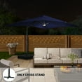 thumbnail image 3 of Boyel Living 10 x 13 FT Patio Offset Cantilever Umbrella w/ Bluetooth Audio Ambient Light, Outdoor Umbrella for Garden Deck Backyard Pool, Navy Blue(Without Base), 3 of 8