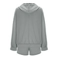 thumbnail image 2 of Cotton 2 Piece Sweatsuits Short Sets Womens Full Zip Hoodie Jacket and Shorts with Pockets Sports Outfits (2XL, Gray), 2 of 6