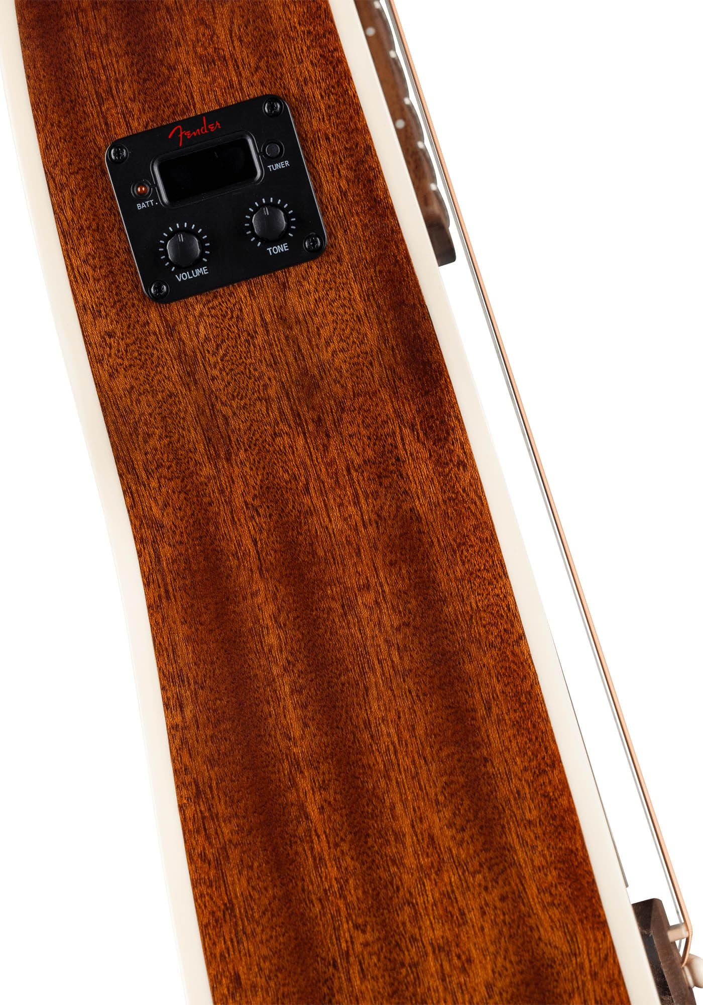 Fender California Standard Monterey E Acoustic-Electric Guitar - Natural Sapele Bundle with Case, Tuner, Strap, Strings, String Winder, Picks, and Austin Bazaar Instructional DVD