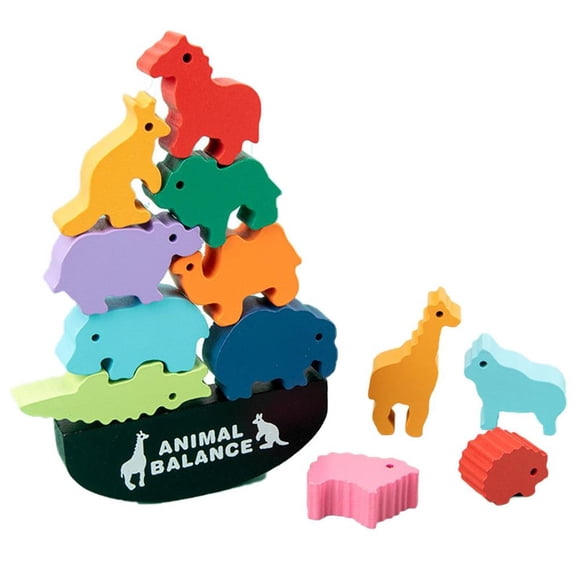 Equilibrio De Animales De Madera, Bloques De Construcción, Juguetes Montessori, Equilibrio Del Juego De Barco, Educación Infantil Temprana, Regalos Para Niños Yuarrent FN003058-00