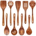 thumbnail image 3 of Natural Teak Wood Kitchen Utensils Set, 9 Piece Thickened Wooden Spoons and Spatula for Cooking, Non-Stick Heat Resistant Cookware, Brown, 3 of 10