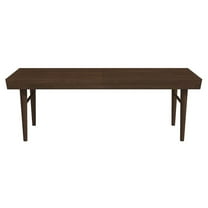 FurniFact Brown Teak Wood Entryway Bench, Solid Wood Bedroom Bench for Dining Use