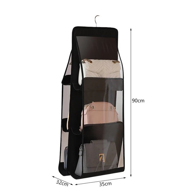Bolso de mano para almacenamiento de objetos, cubierta a prueba de polvo para puerta detrás de la bolsa, estante colgante, organizador para dormitorio doméstico