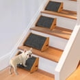thumbnail image 5 of 4 Pack Wooden Dog Ramp for Stairs Suits for Small Medium Dogs Cats, Pet Steps Stairs for Staircase for Dogs Cats Brown,Need Installation,13 * 9.8 * 5.1 inch, 5 of 8