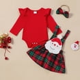 thumbnail image 6 of Christmas Dress Girl Christmas Outfit Baby Romper Long Sleeve Plaid Skirt Baby Girl Fall Outfits for Baby Girls 0-3 Months, 6 of 7
