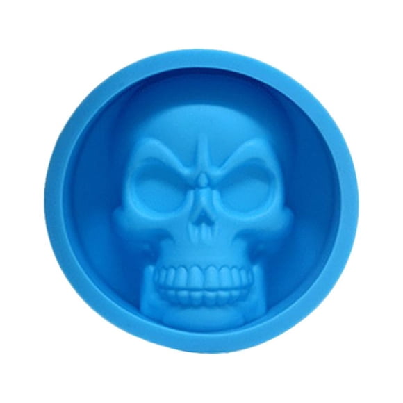 Food Grade Silicone Mini Baking Molds DIY Skull Pattern Baking Molds Jelly Molds Cake Molds Candy Molds (Blue)