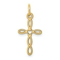 thumbnail image 1 of 14K Laser Designed Cross Charm in 14k Yellow Gold, 1 of 2