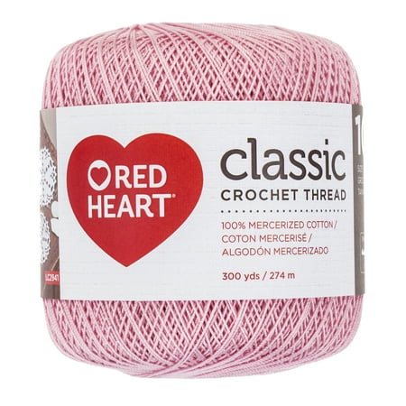 Red Heart Classic Cotton Size 10 Crochet Orchid Pink Thread, 1