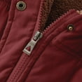 thumbnail image 5 of LEEYNEER Winter Coats for Women Warm Cotton Plush Sherpa Lined Hooded Parka Jacket Zipper Wool Waisted Mid Length Pea Coats with Pockets, 5 of 5