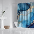 thumbnail image 2 of Blue Gold Marble Pattern Shower Curtain 72"x84" ,Bathroom Decorative Shower Curtains Set with 12 Hooks,Modern Waterproof Washable Shower Curtain, 2 of 6
