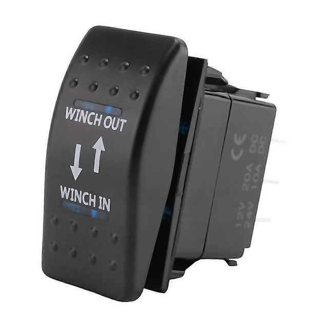 For 12v 20a Winch In Winch Out Onoffon Rocker Switch 7 Pin Led Blue