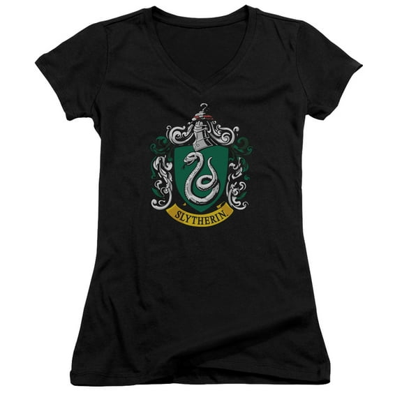 Harry Potter Slytherin Crest Officially Licensed Junior V Neck T Shirt